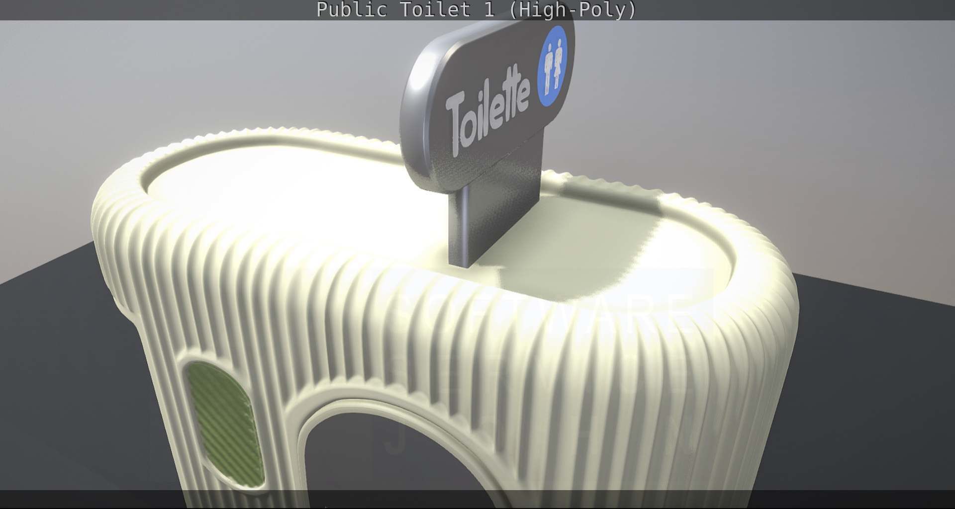 Public Toilet 1 - High-Poly Low-poly 3D model_103