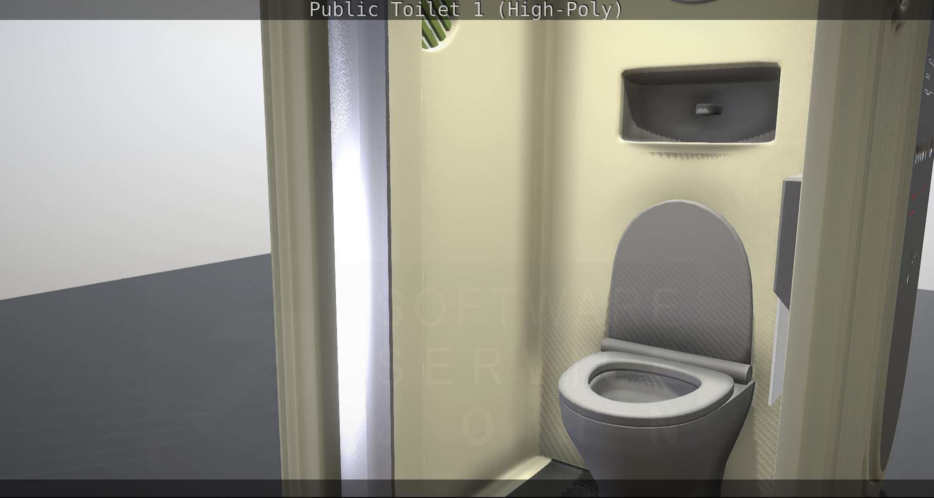 Public Toilet 1 - High-Poly Low-poly 3D model_33
