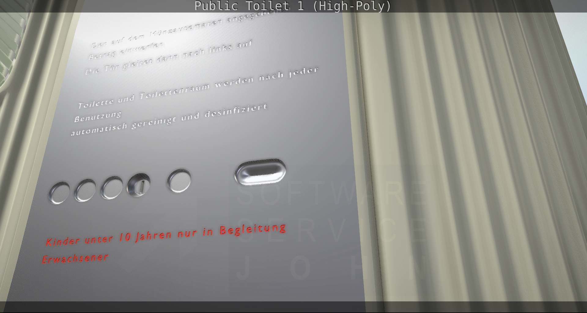 Public Toilet 1 - High-Poly Low-poly 3D model_17