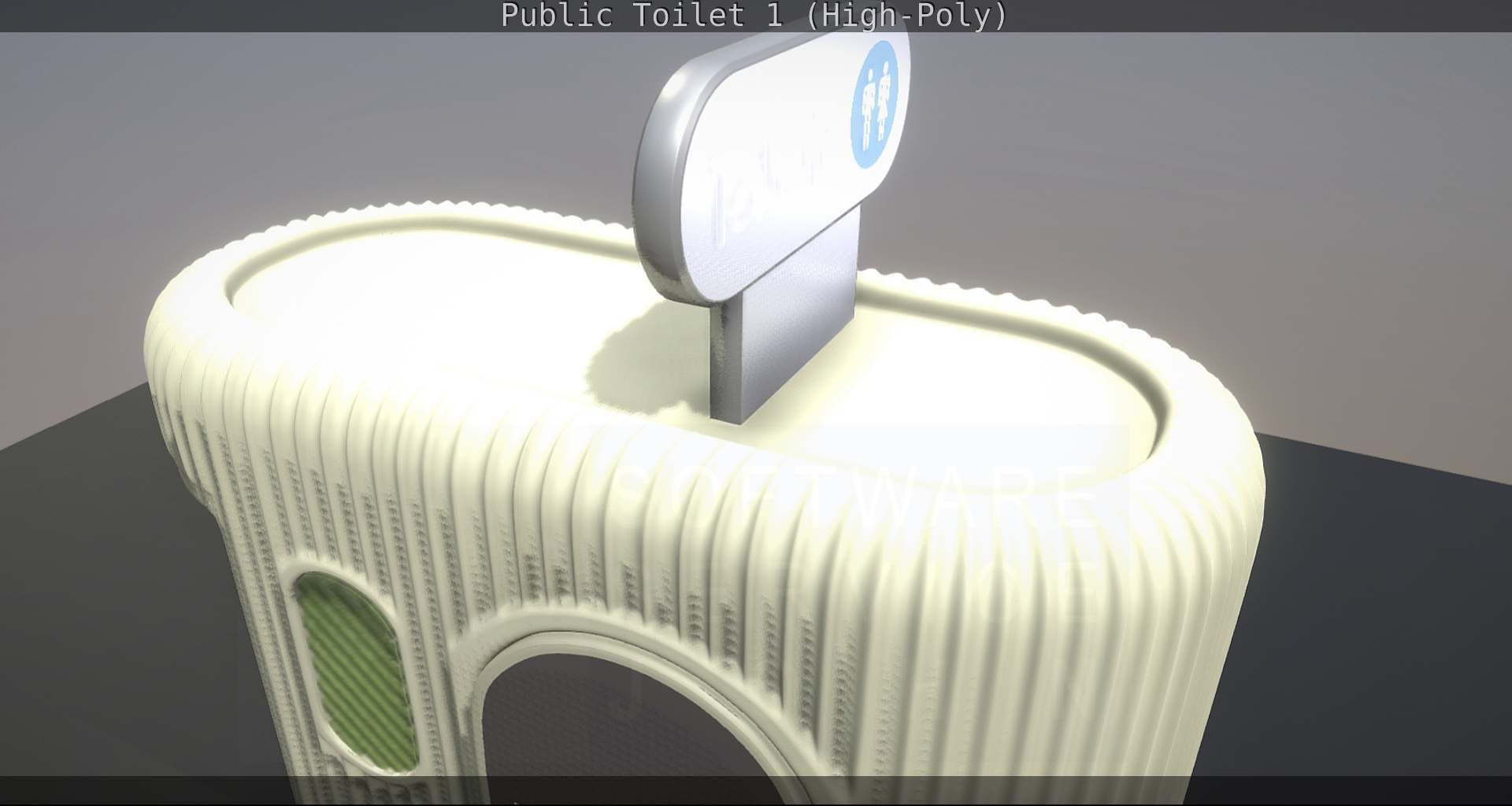 Public Toilet 1 - High-Poly Low-poly 3D model_106