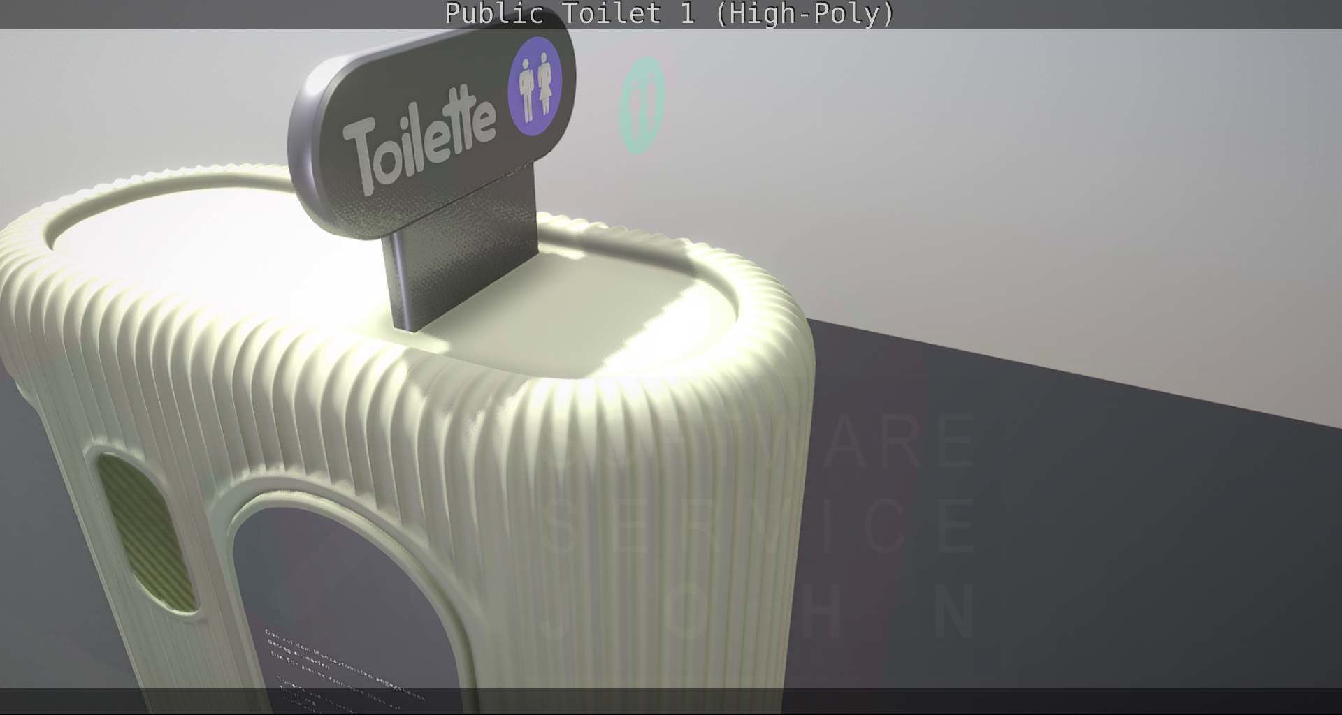 Public Toilet 1 - High-Poly Low-poly 3D model_99