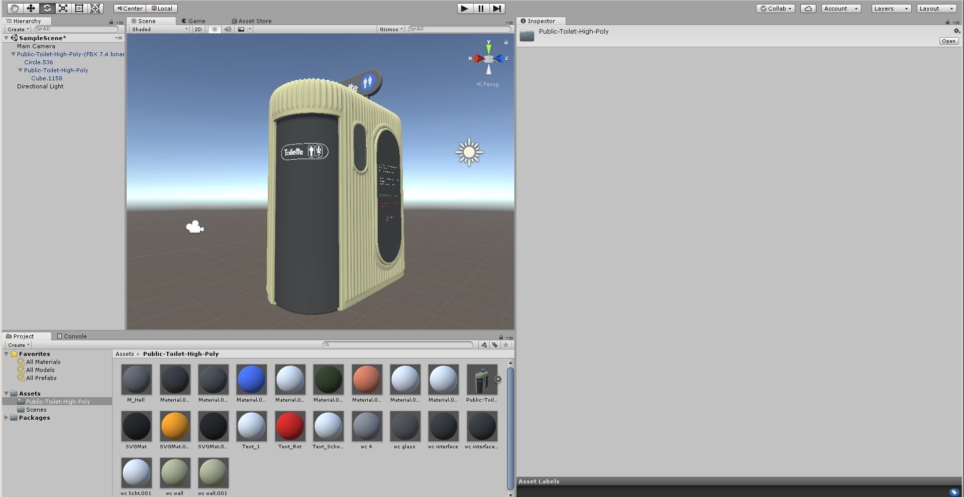 Public Toilet 1 - High-Poly Low-poly 3D model_5