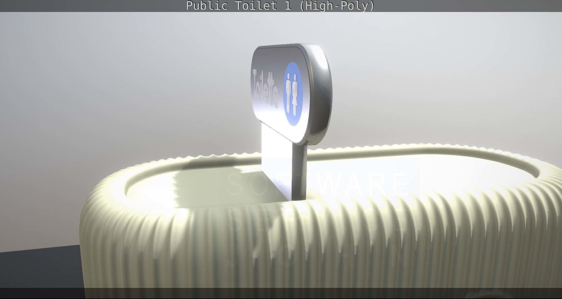 Public Toilet 1 - High-Poly Low-poly 3D model_125