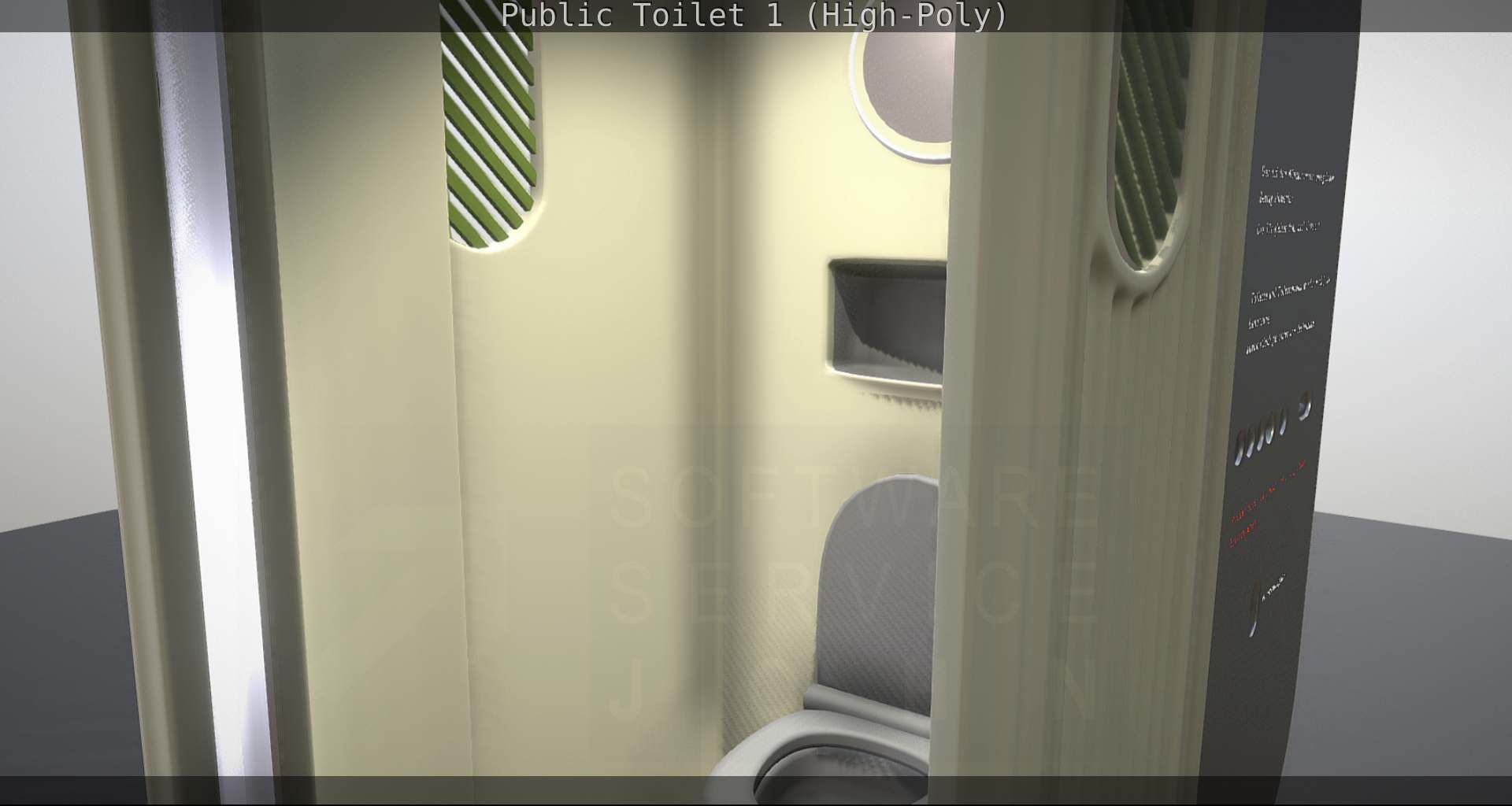 Public Toilet 1 - High-Poly Low-poly 3D model_32