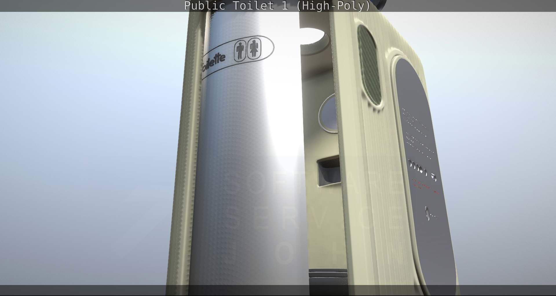 Public Toilet 1 - High-Poly Low-poly 3D model_56