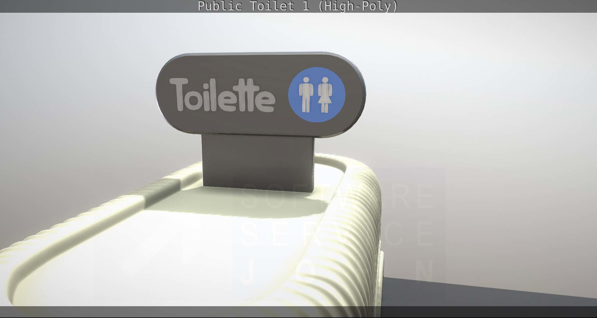 Public Toilet 1 - High-Poly Low-poly 3D model_117
