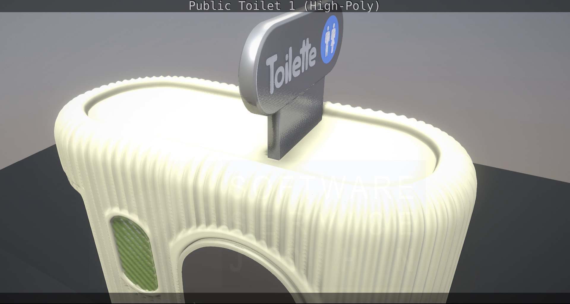 Public Toilet 1 - High-Poly Low-poly 3D model_104