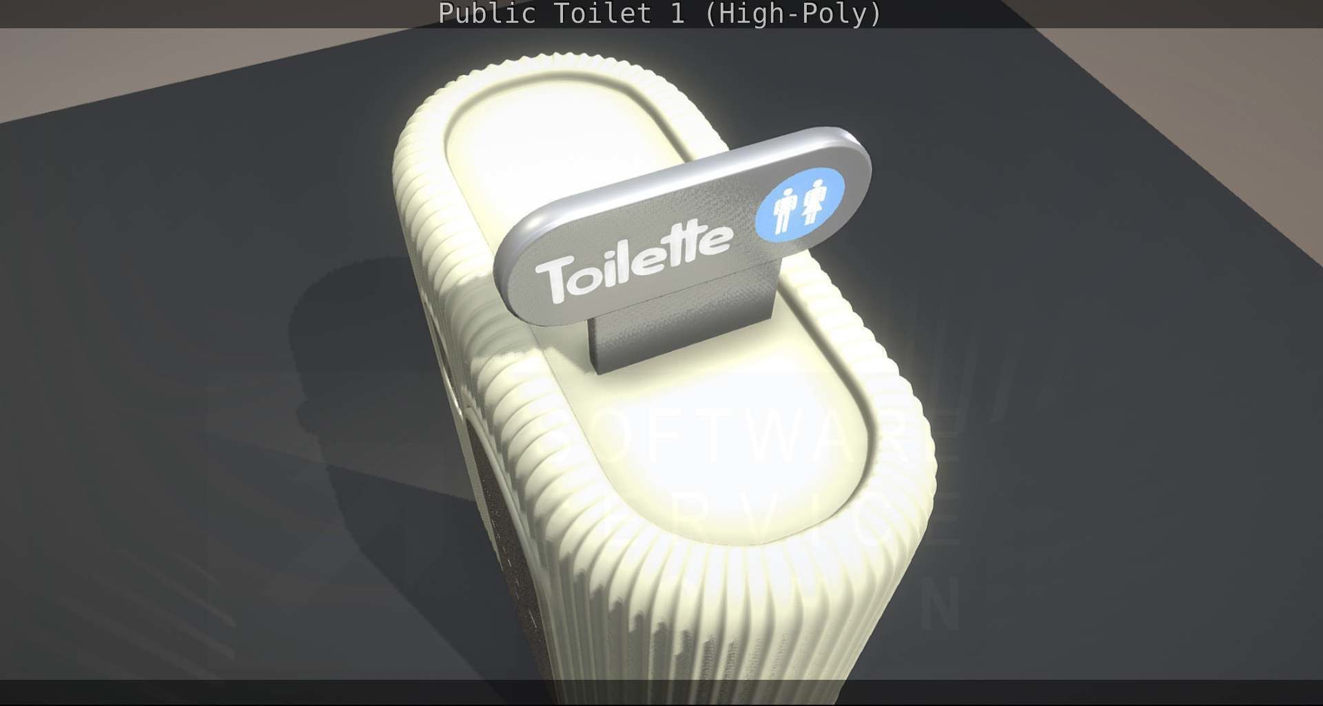 Public Toilet 1 - High-Poly Low-poly 3D model_87