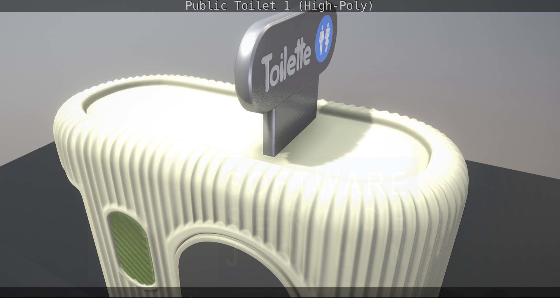 Public Toilet 1 - High-Poly Low-poly 3D model_105