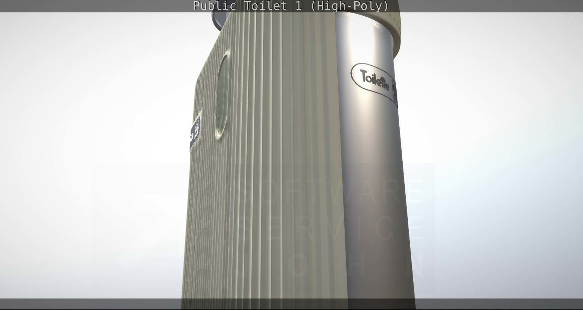 Public Toilet 1 - High-Poly Low-poly 3D model_66