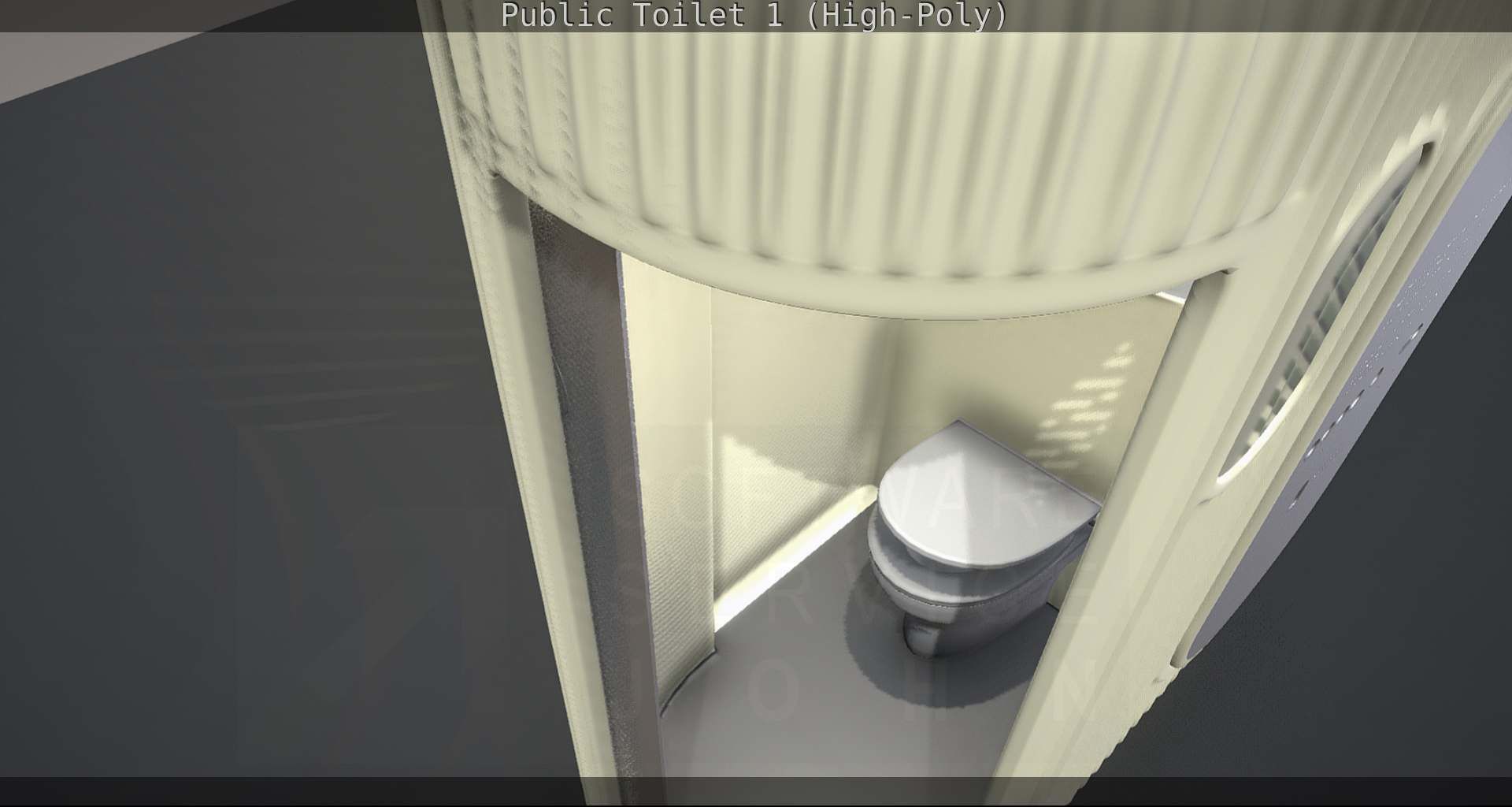 Public Toilet 1 - High-Poly Low-poly 3D model_45