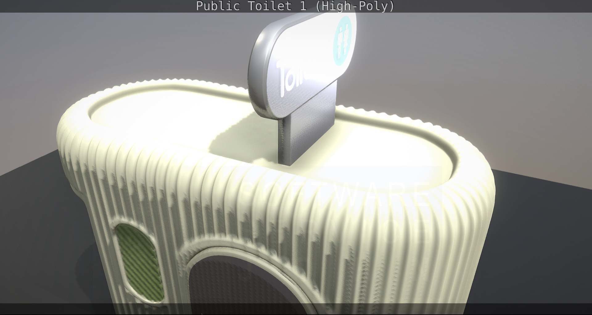 Public Toilet 1 - High-Poly Low-poly 3D model_108