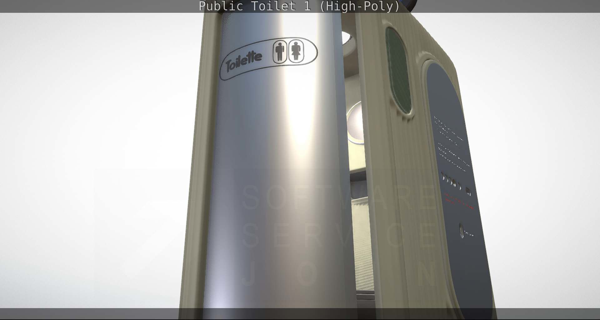 Public Toilet 1 - High-Poly Low-poly 3D model_59