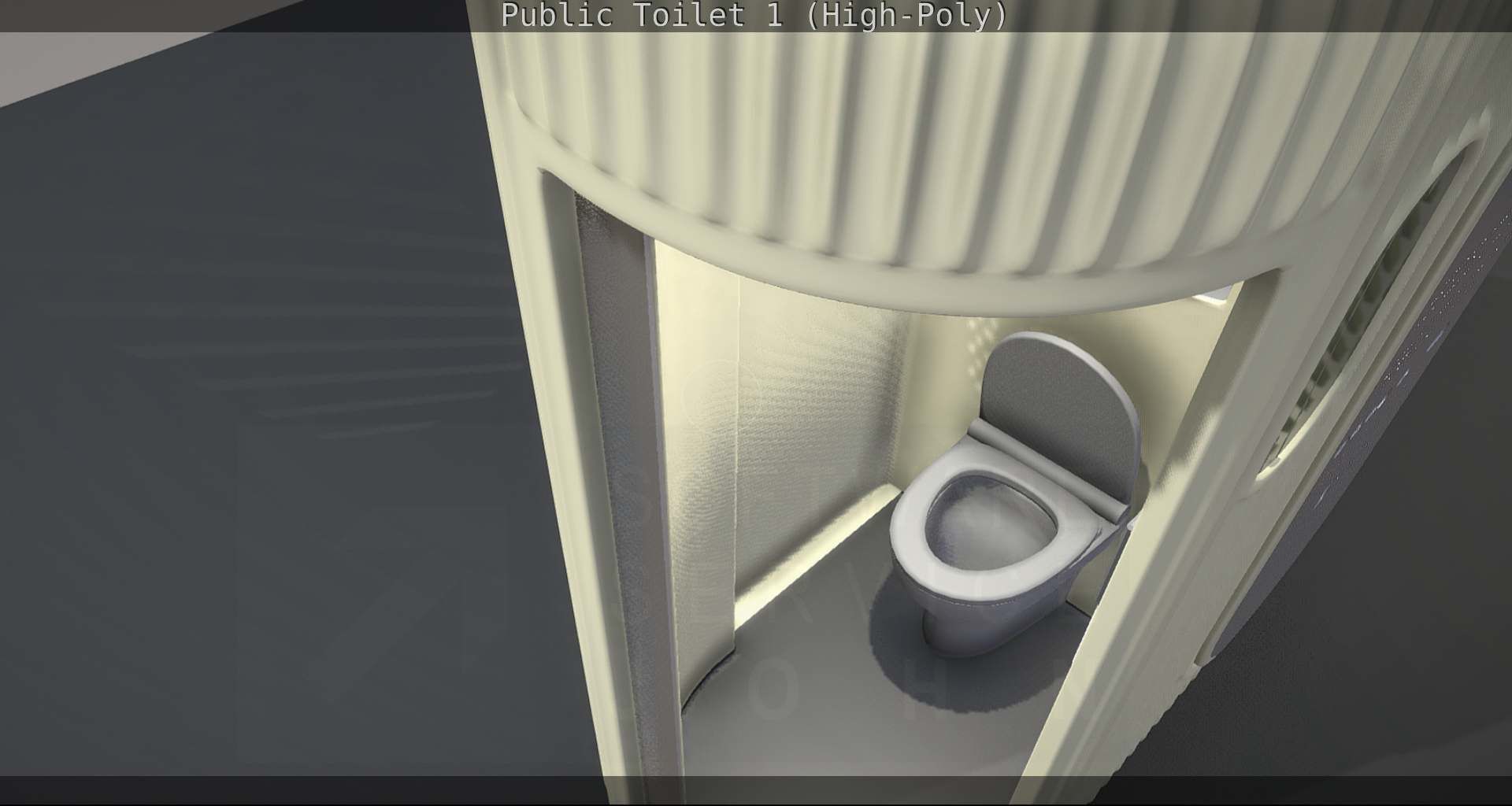 Public Toilet 1 - High-Poly Low-poly 3D model_40