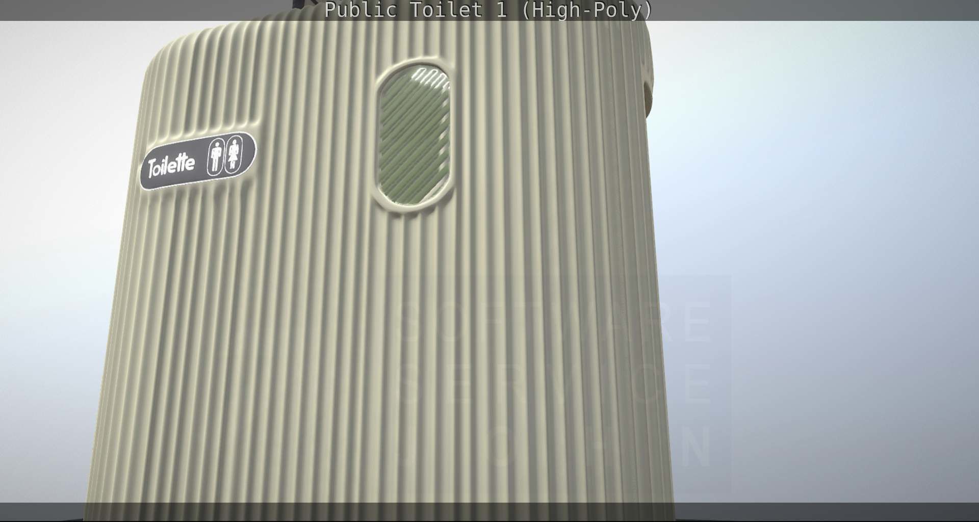 Public Toilet 1 - High-Poly Low-poly 3D model_62