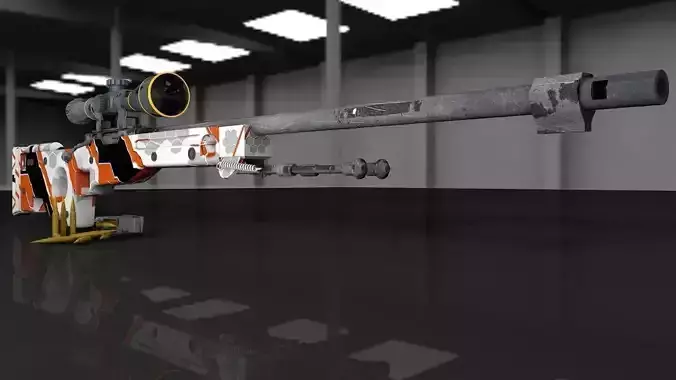 AWP model rifle with stripes Free 3D model
