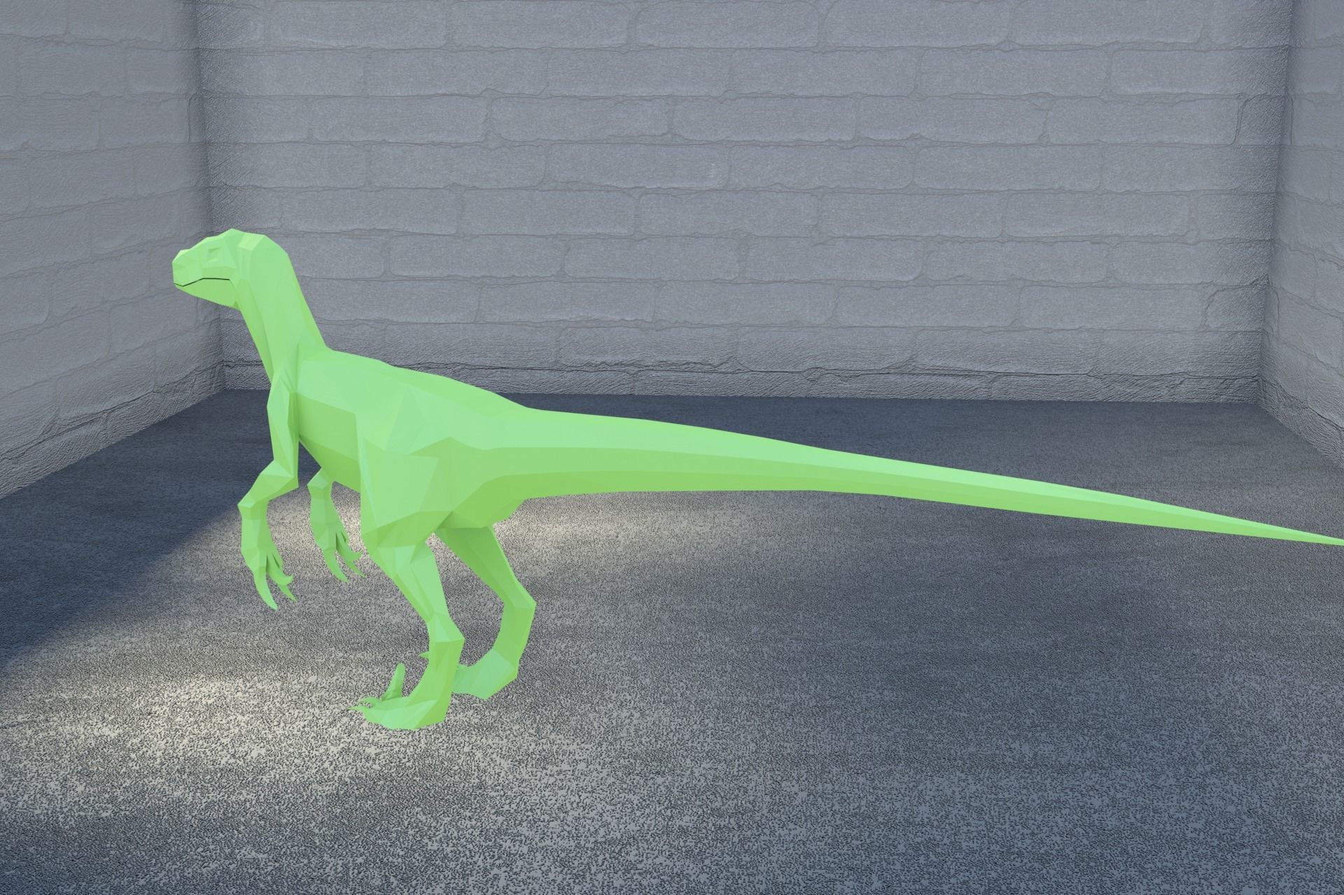 Low-poly Velociraptor polygonal dinosaur Low-poly 3D model_13