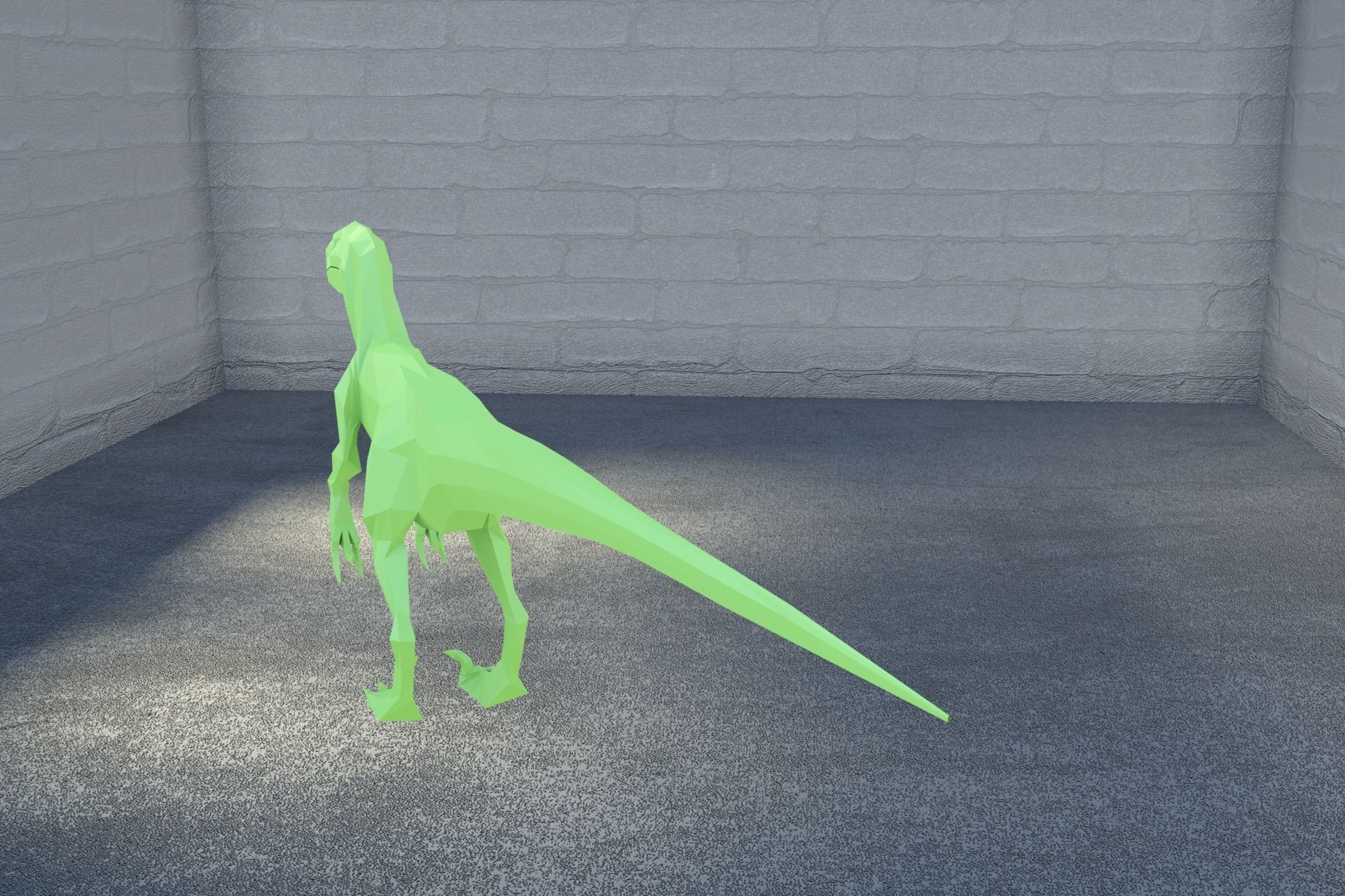 Low-poly Velociraptor polygonal dinosaur Low-poly 3D model_12