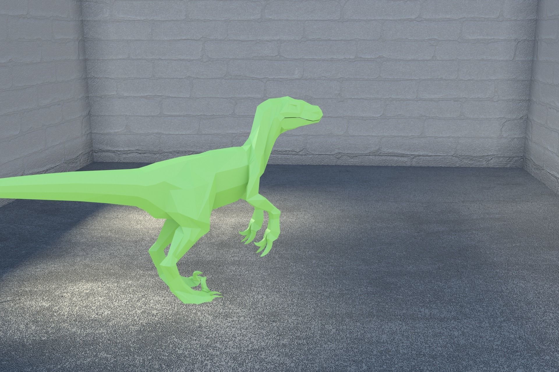 Low-poly Velociraptor polygonal dinosaur Low-poly 3D model_9