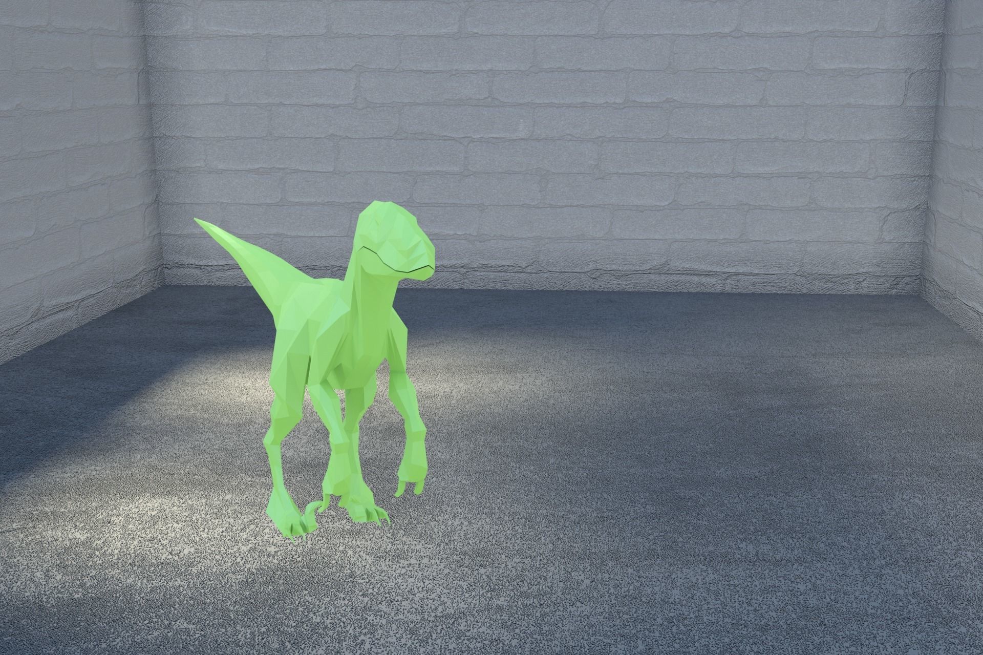 Low-poly Velociraptor polygonal dinosaur Low-poly 3D model_6