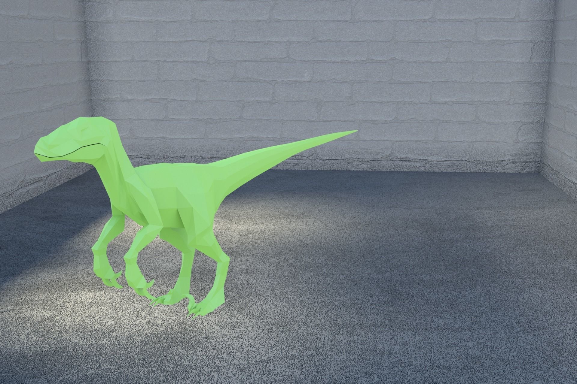 Low-poly Velociraptor polygonal dinosaur Low-poly 3D model_4