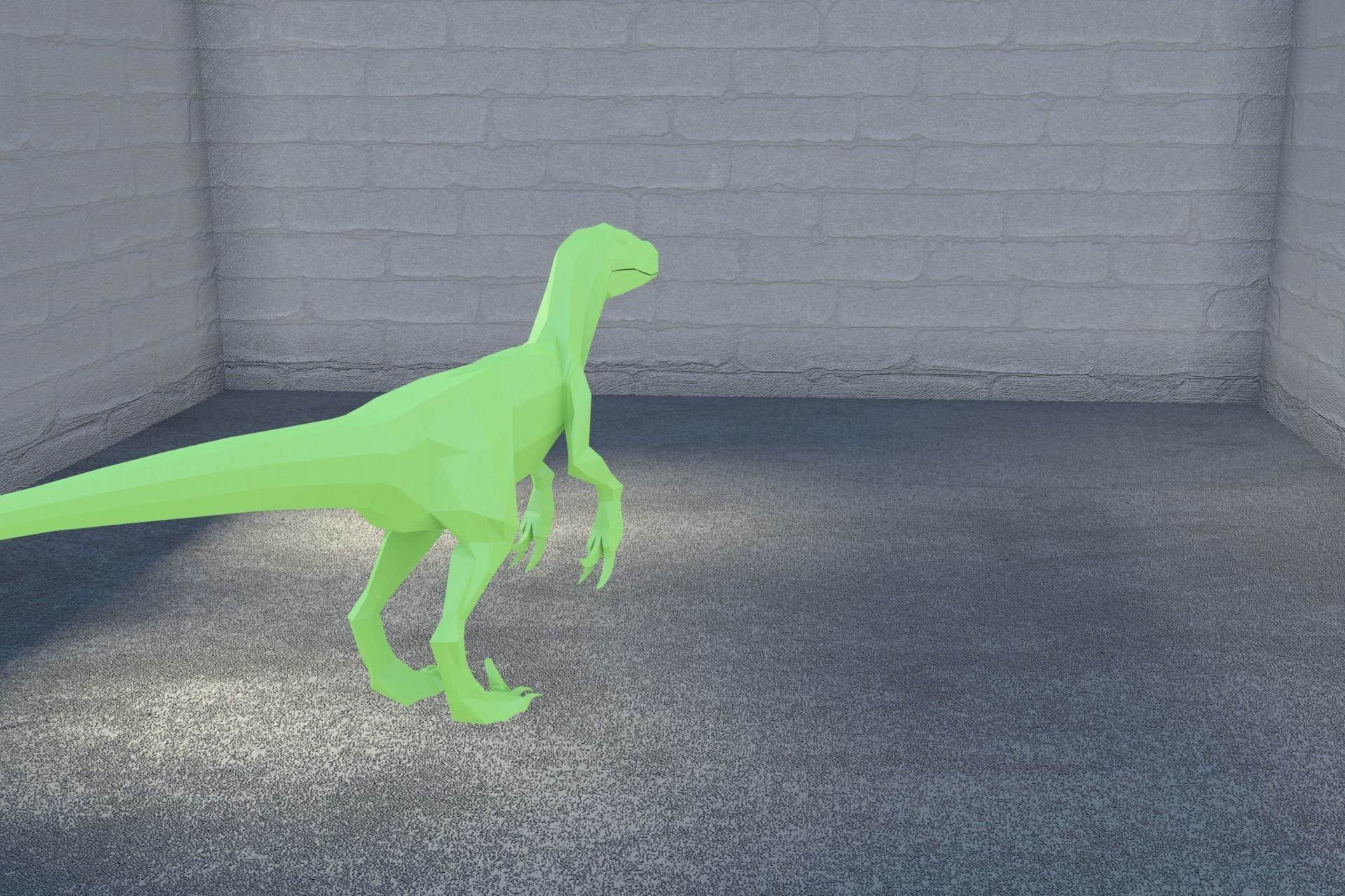 Low-poly Velociraptor polygonal dinosaur Low-poly 3D model_10