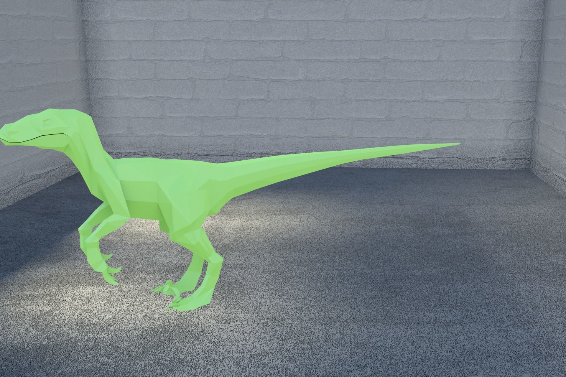 Low-poly Velociraptor polygonal dinosaur Low-poly 3D model_3
