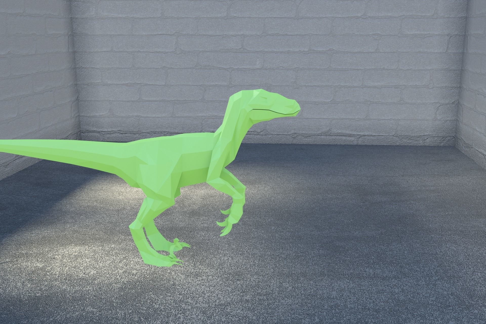 Low-poly Velociraptor polygonal dinosaur Low-poly 3D model_8