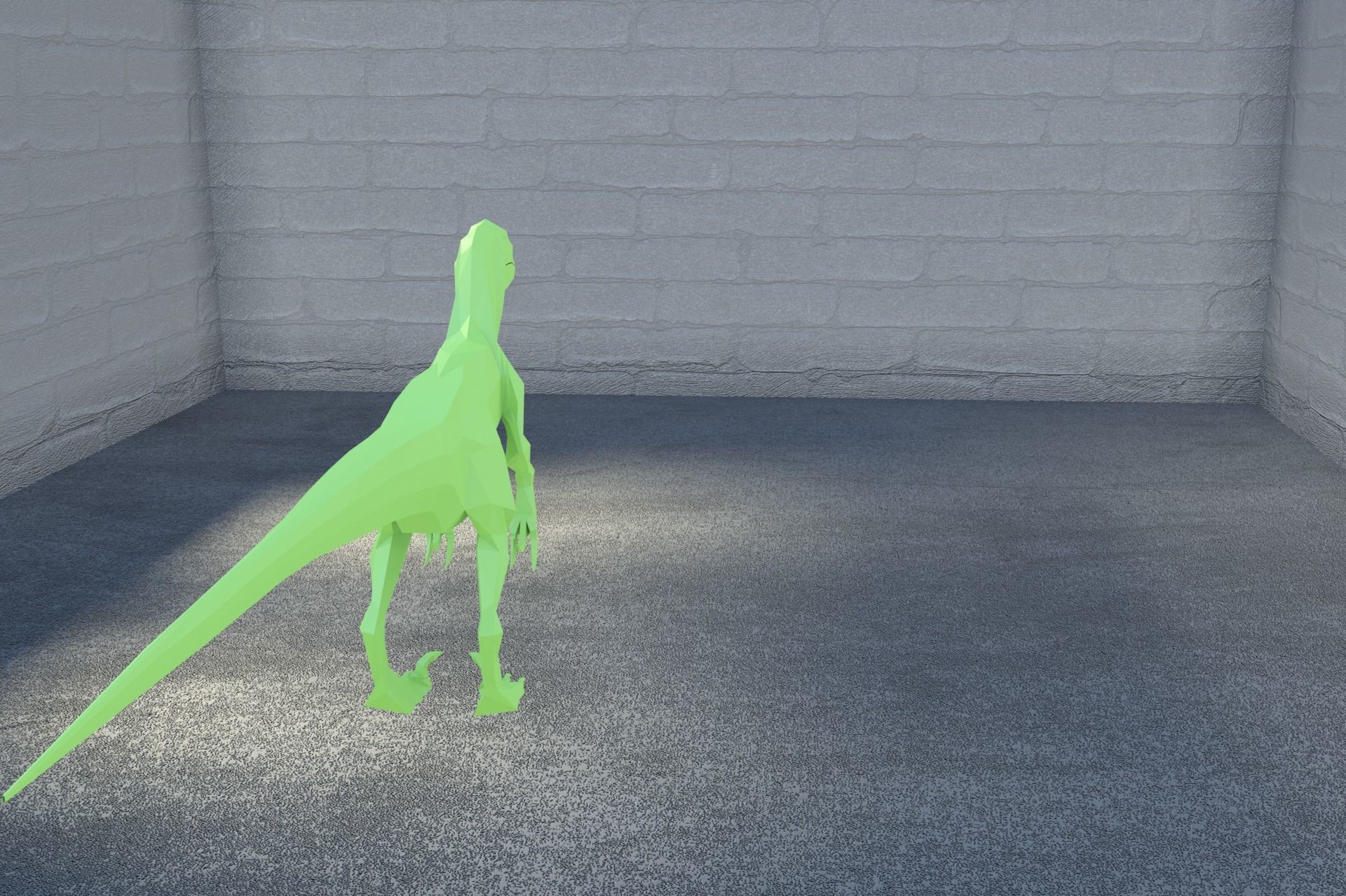 Low-poly Velociraptor polygonal dinosaur Low-poly 3D model_11