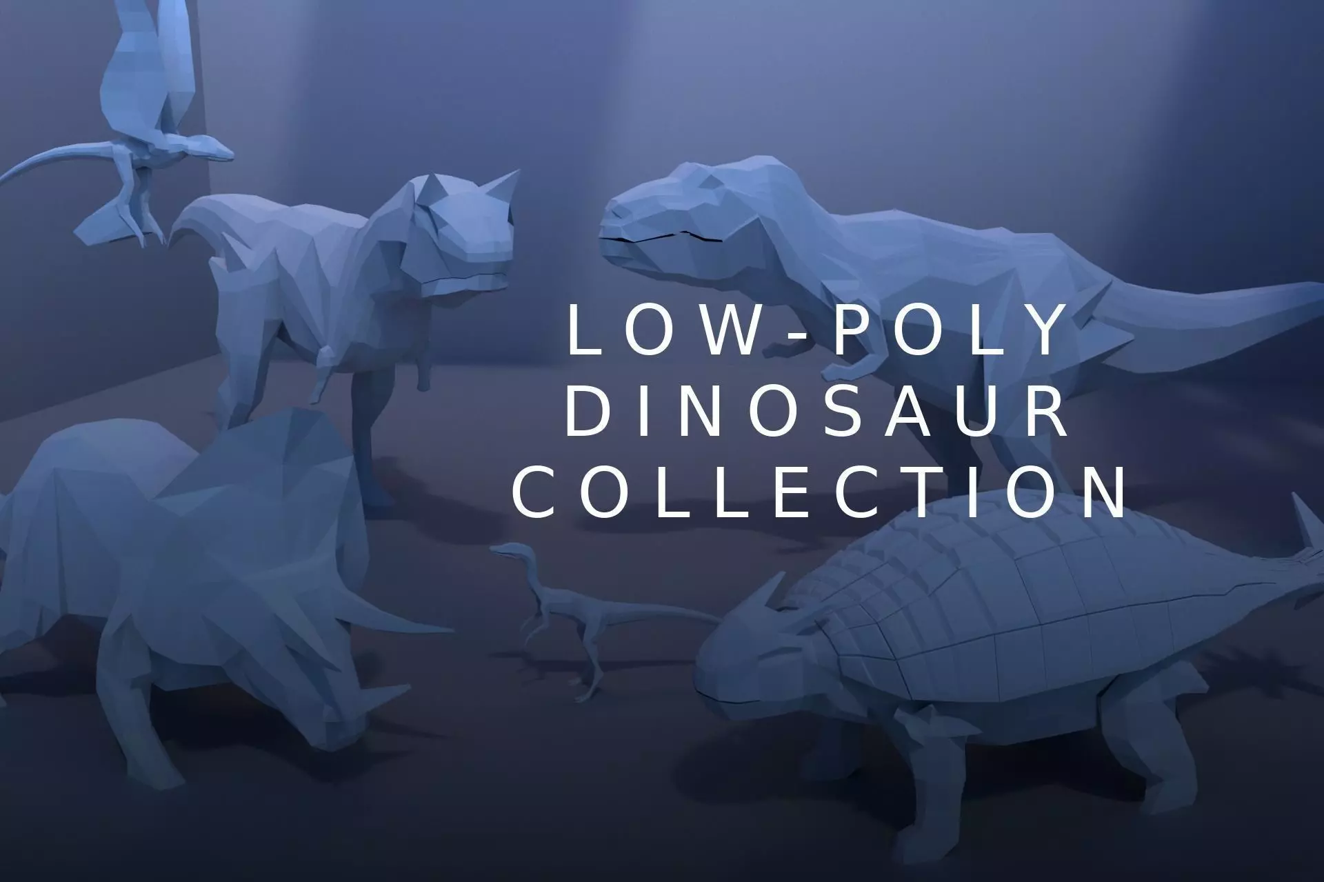 Low-Poly Dinosaur Collection polygonal t-rex _0