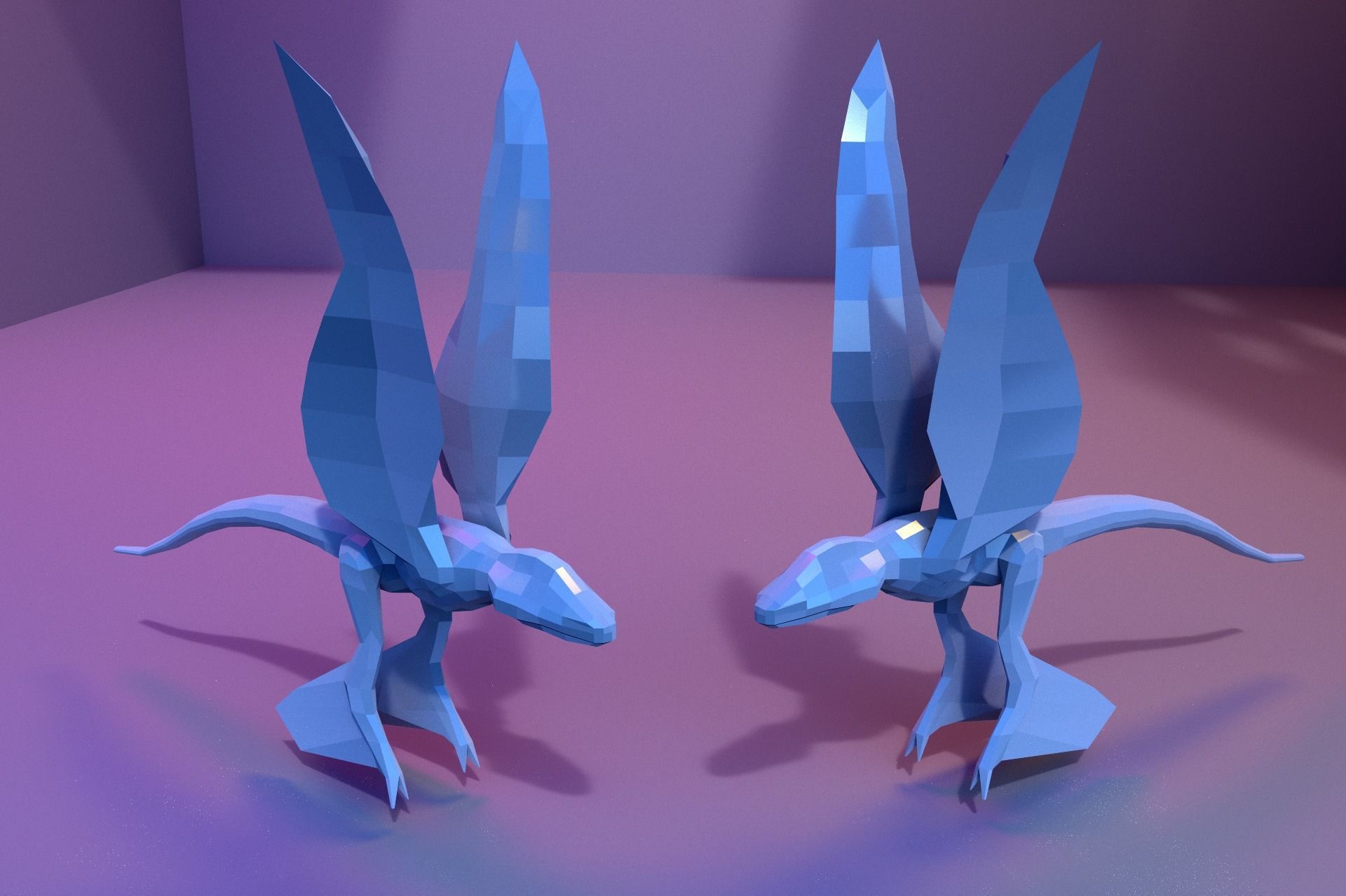 Low-Poly Dinosaur Collection polygonal t-rex _39