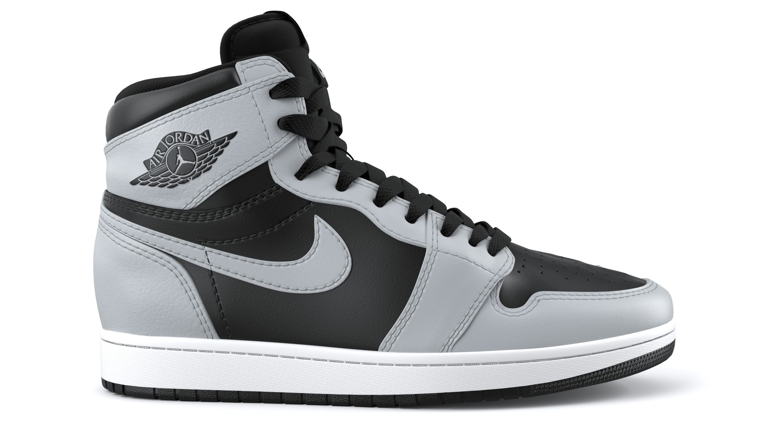 Air Jordan 1 Retro High Gray PBR  3D model_2