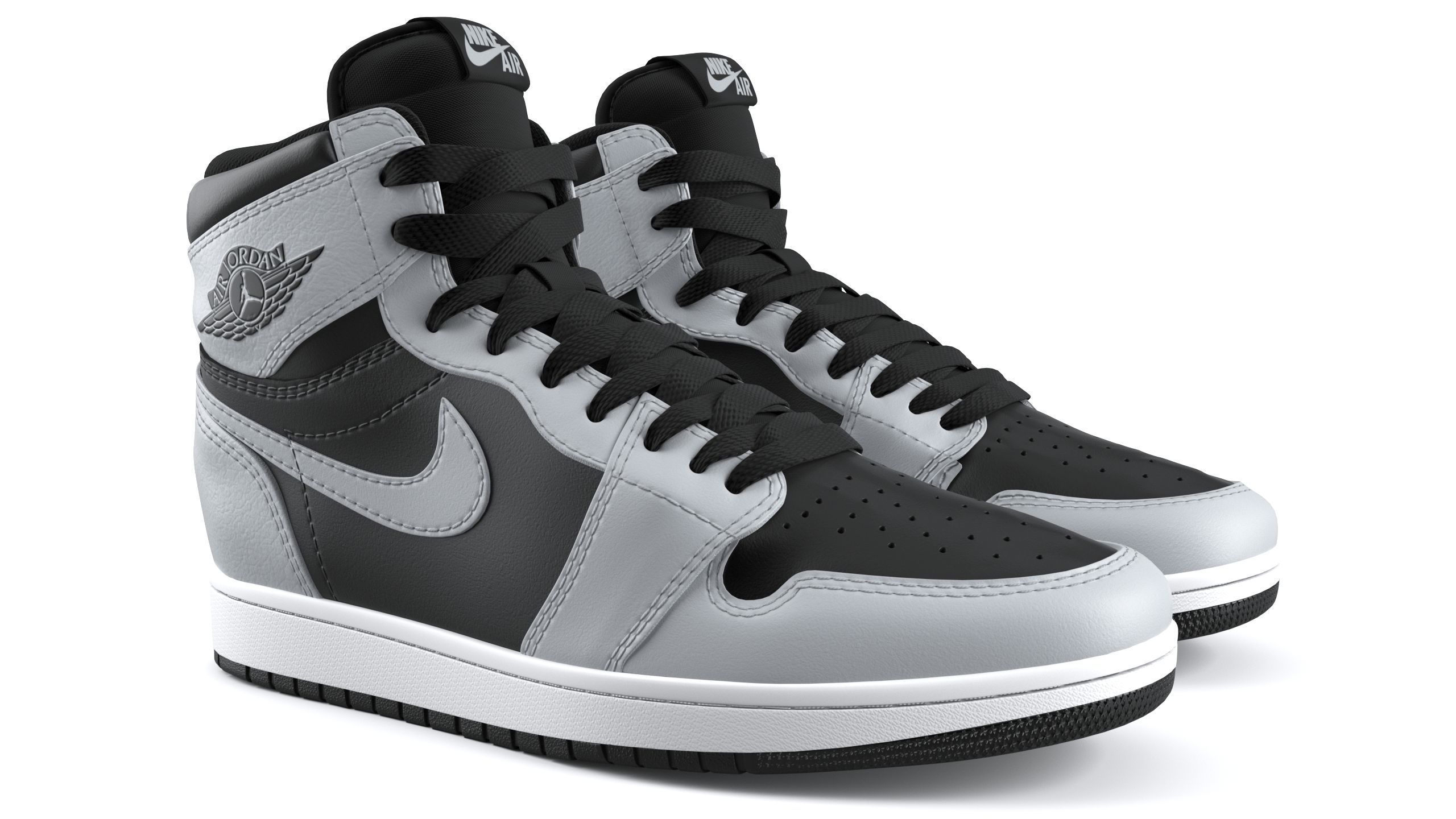 Air Jordan 1 Retro High Gray PBR  3D model_1