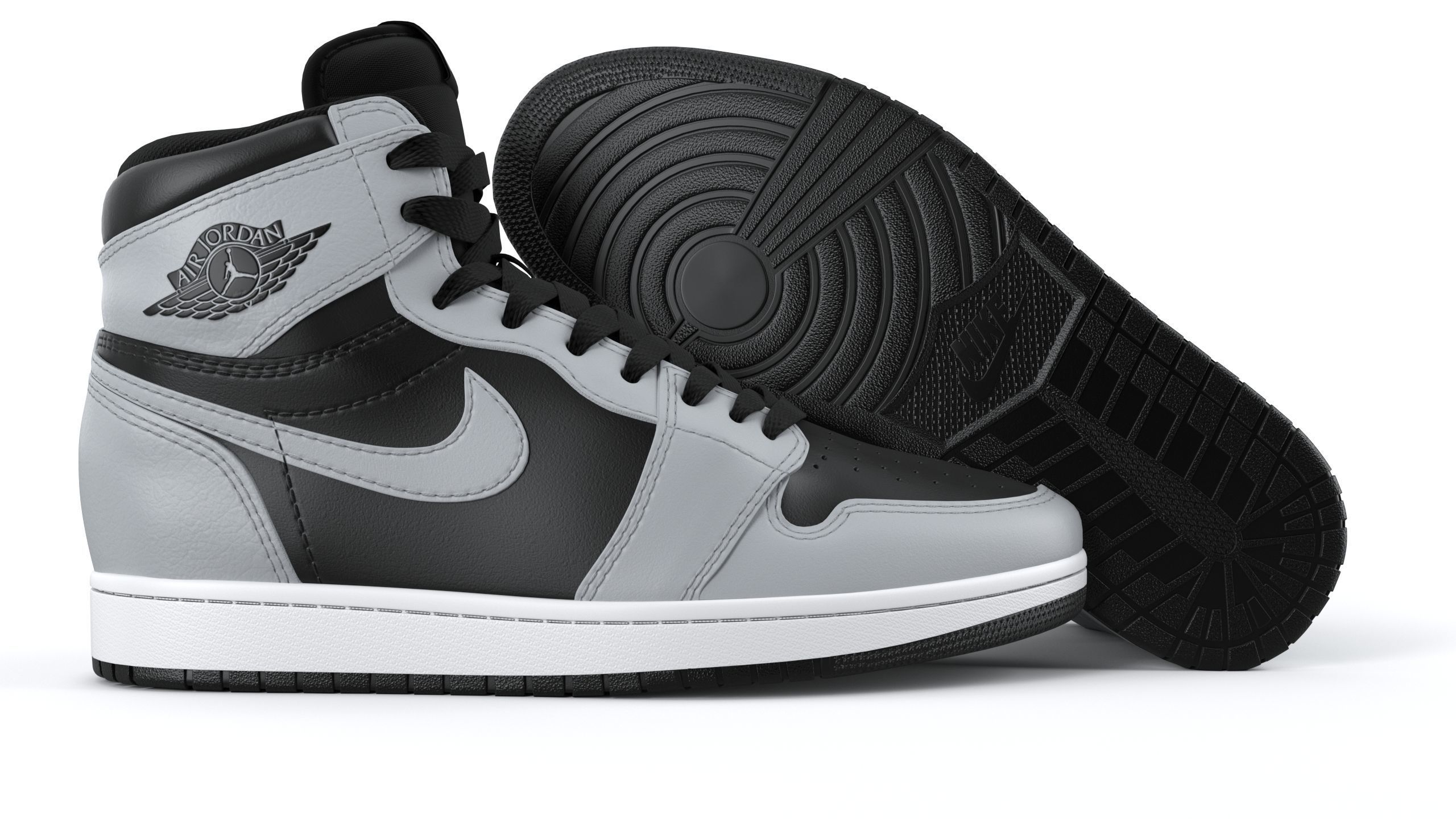 Air Jordan 1 Retro High Gray PBR  3D model_10