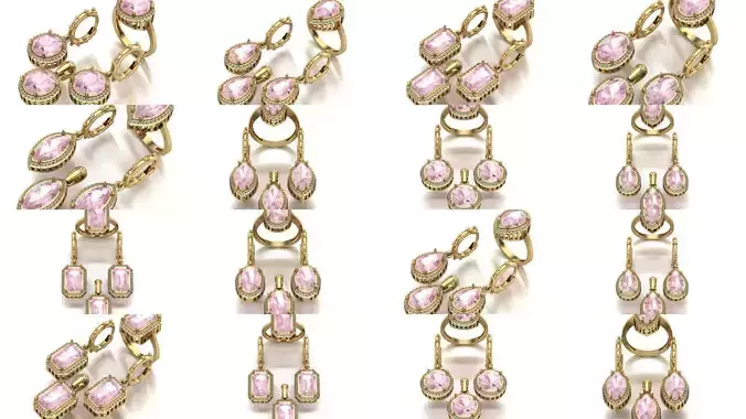 mini set for zultanite stone 3D Model Collection