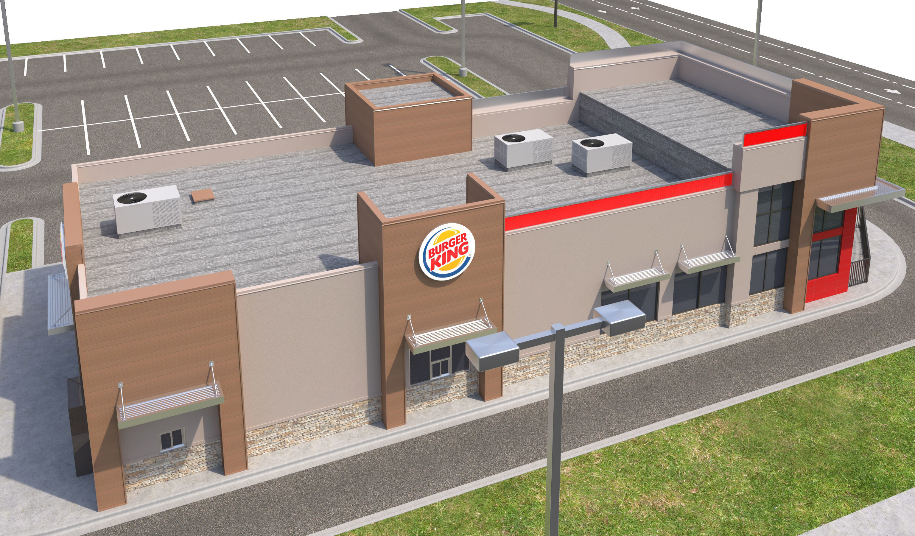 Retail-050 Burger King-005 With Site 3D model_10