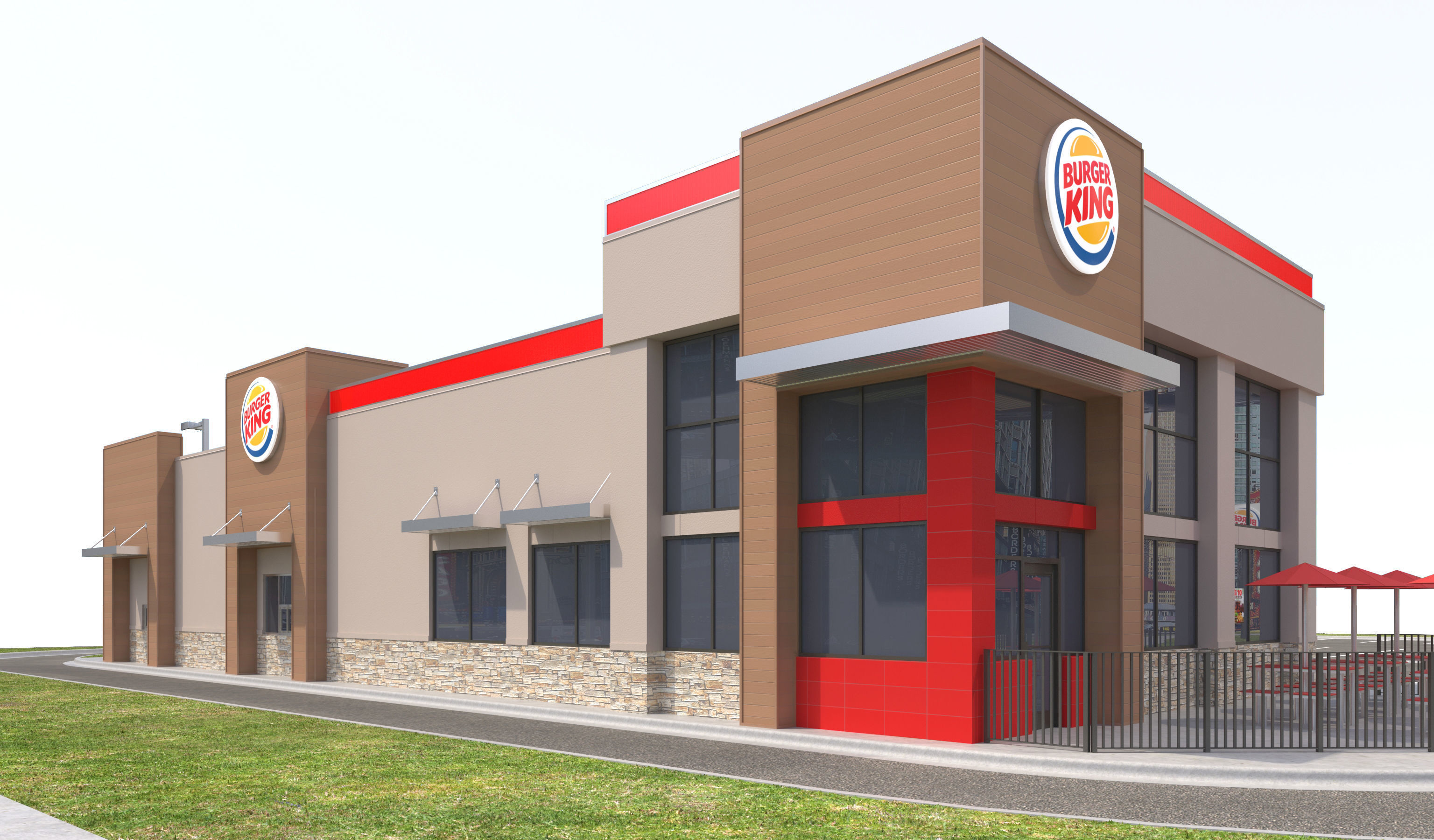 Retail-050 Burger King-005 With Site 3D model_8