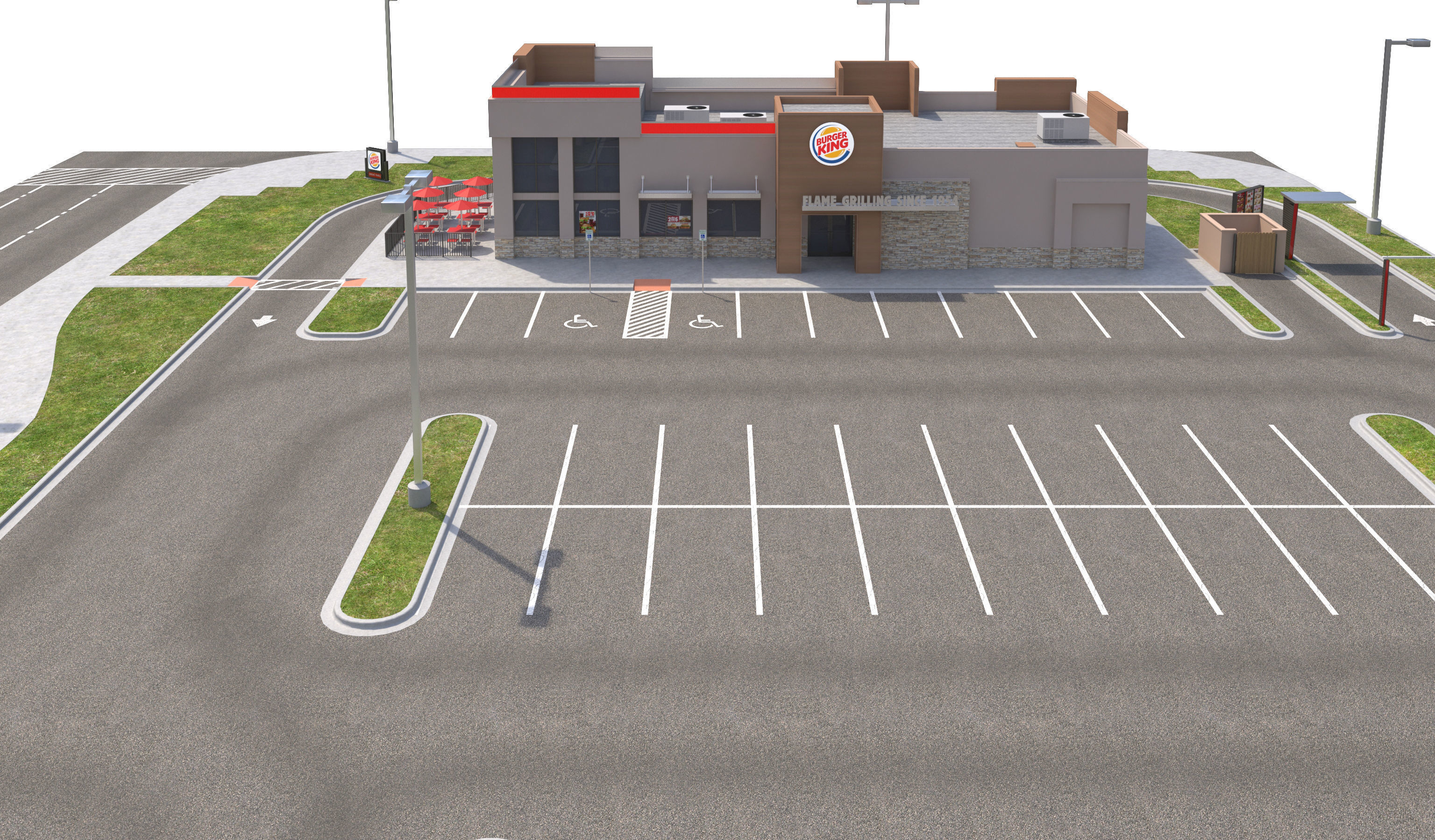 Retail-050 Burger King-005 With Site 3D model_13