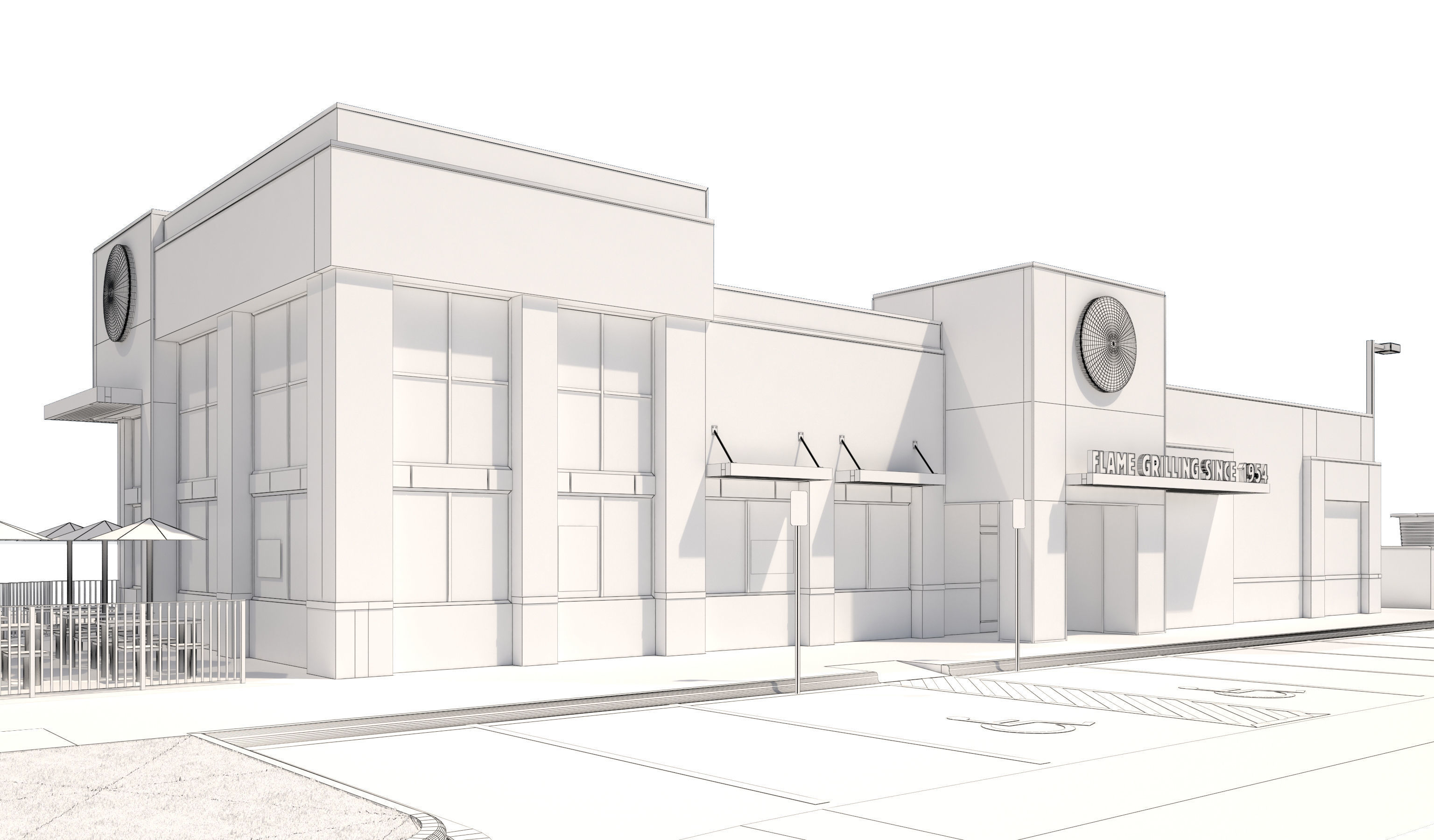 Retail-050 Burger King-005 With Site 3D model_21