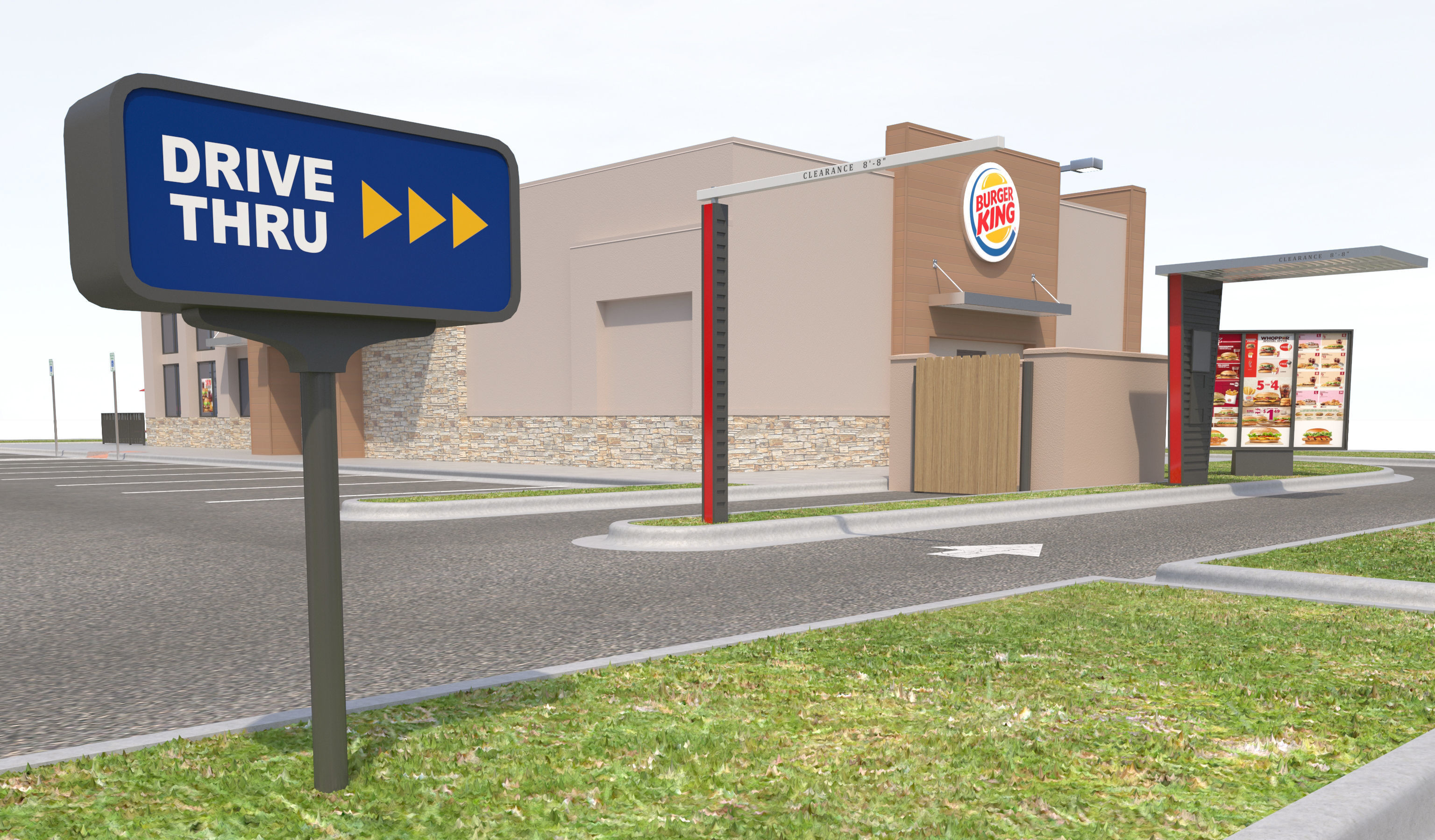 Retail-050 Burger King-005 With Site 3D model_15