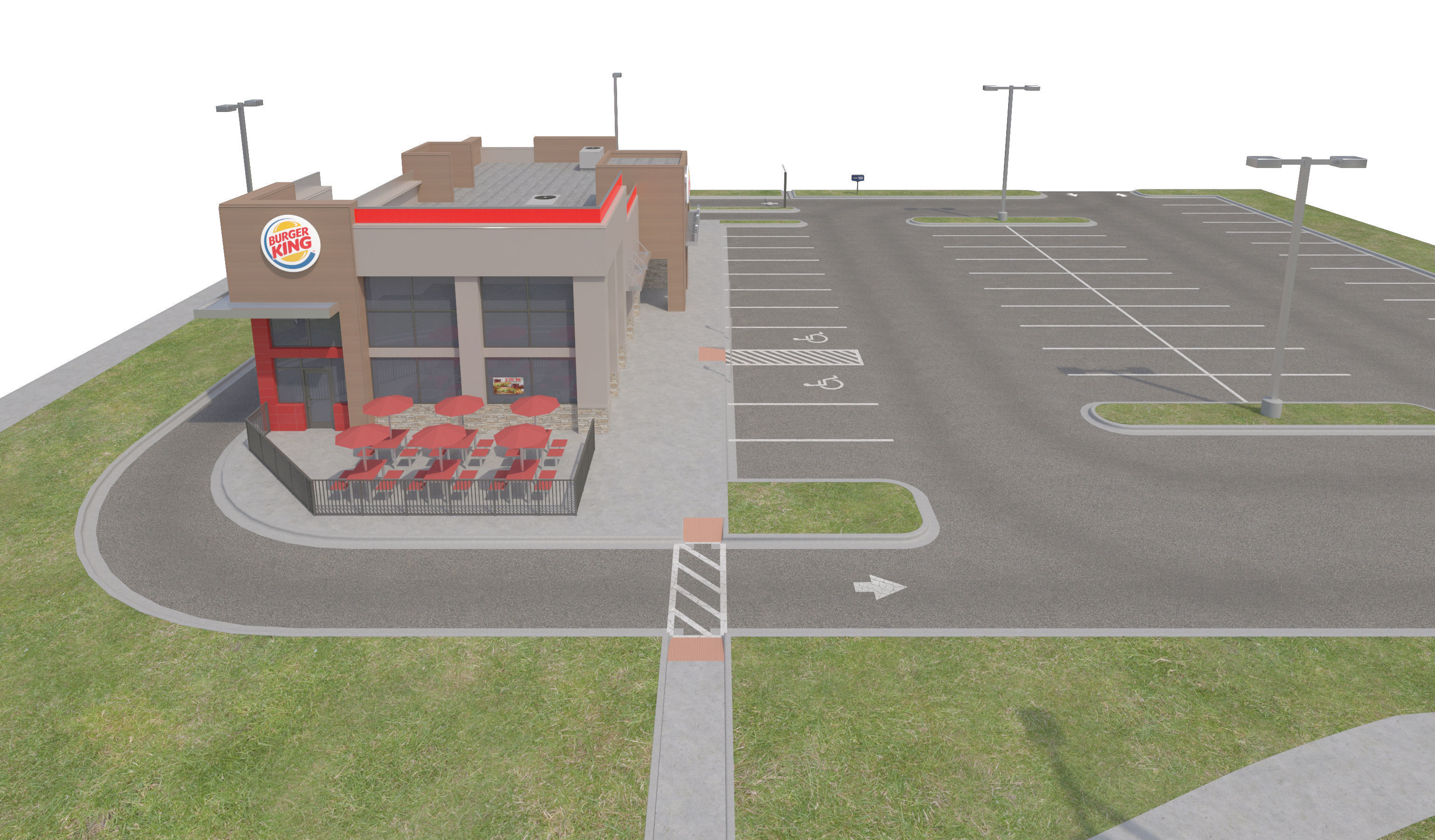 Retail-050 Burger King-005 With Site 3D model_14