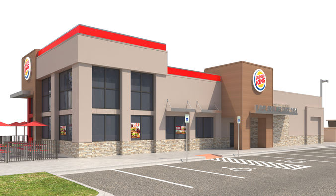 Retail-050 Burger King-005 With Site 3D model