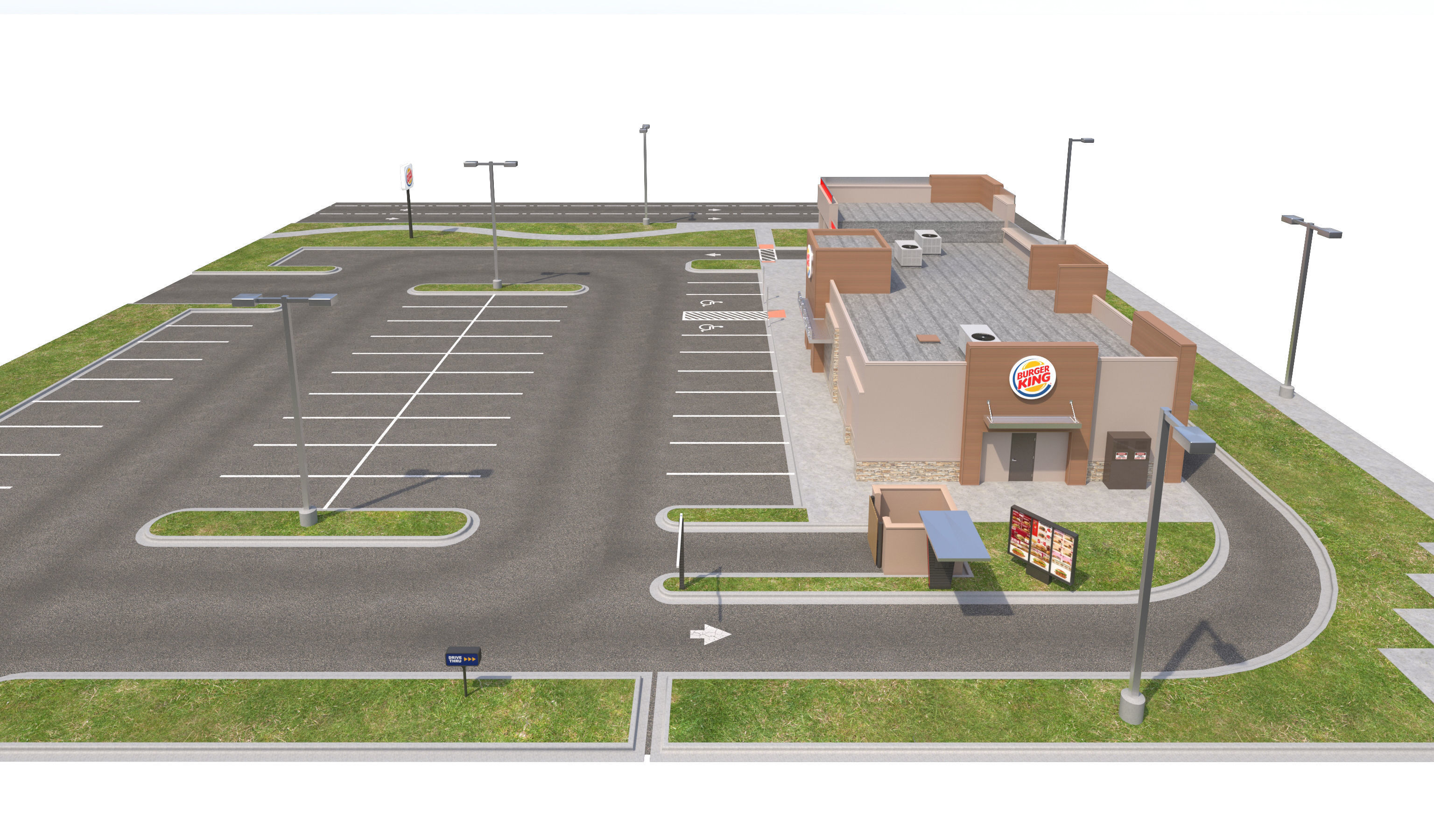 Retail-050 Burger King-005 With Site 3D model_12