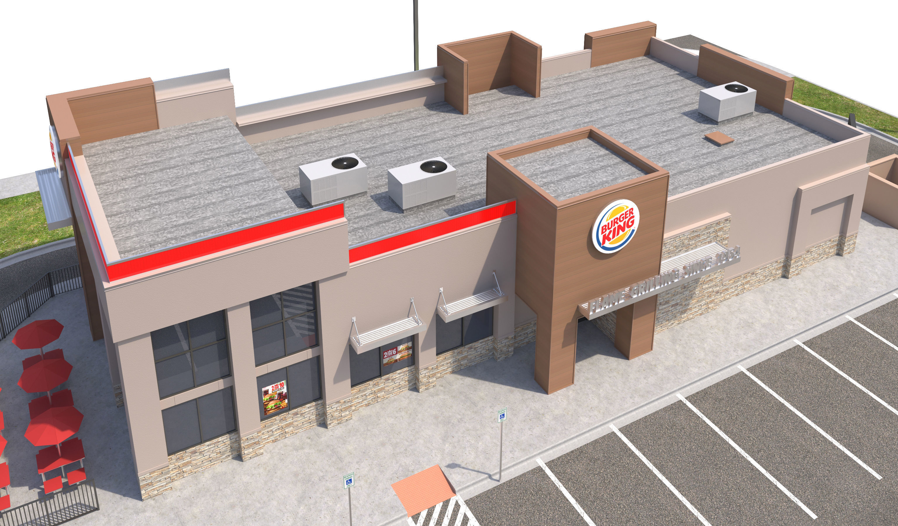Retail-050 Burger King-005 With Site 3D model_9