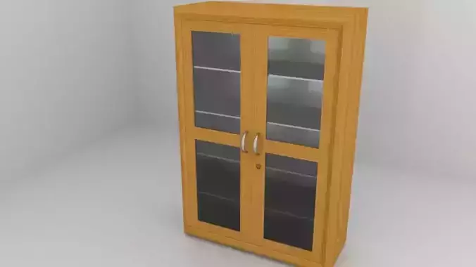 Cupboard wooden cabinet with glass doors
