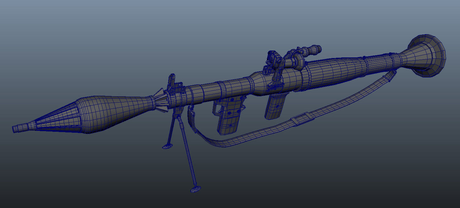RPG Rocket Propelled Grenade Launcher Low-poly 3D model_2