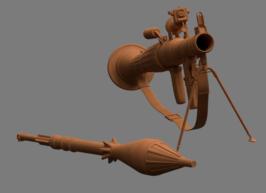 RPG Rocket Propelled Grenade Launcher Low-poly 3D model_3