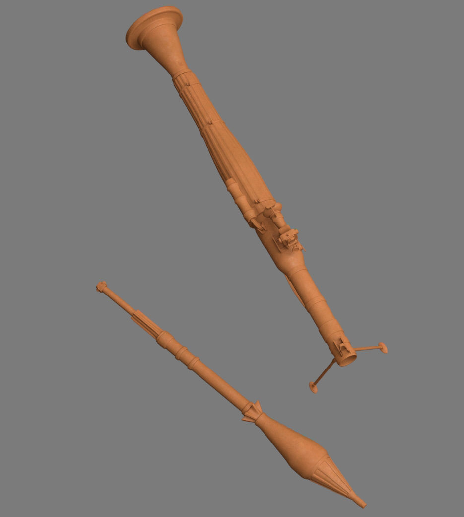 RPG Rocket Propelled Grenade Launcher Low-poly 3D model_9
