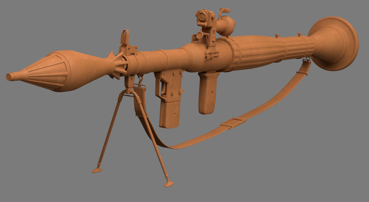 RPG Rocket Propelled Grenade Launcher Low-poly 3D model_15