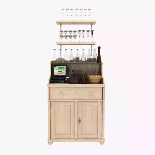 wood waiter station 3D model